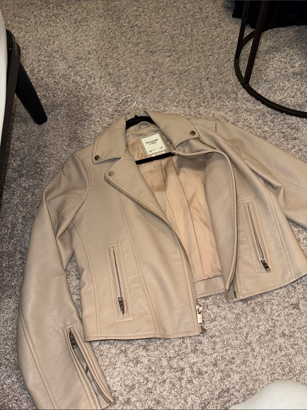 Abercrombie vegan leather jacket